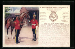 Artist's Pc 5th Princess Charlotte Of Wales`s Dragoon Guards, Battle Honours, Britische Soldaten In Uniformen  - Regimientos