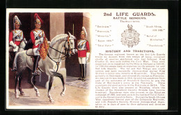 Artist's Pc 2nd Life Guards, Britische Gardesoldaten Mit Paradebusch, Battle Honours  - Régiments