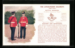 Artist's Pc The Lincolnshire Regiment, Zwei Soldaten In Uniform Mit Gewehr Und Pickelhaube  - Régiments