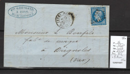 France - Lettre  Paris BS1 - Yvert 14 - 1860 - Pour Brignoles - Var - 1849-1876: Classic Period