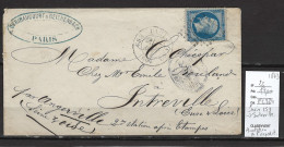 France - Lettre  Paris Bureau CS3 + Pour Intréville - Eure Et Loir - 1863 - Yvert 14 - 1849-1876: Classic Period