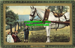 R558436 Good Friends. Horse. Childhood Friends. Tuck. Framed Gem Glosso Postcard - Monde