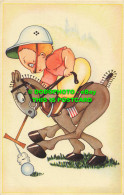 R558791 A Child On A Horse Playing Ball. Coloprint 7438 - Mundo