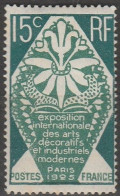 France N° 211 **  Expo Inter Arts Déco - Unused Stamps