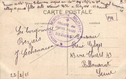 N°1325 W -cachet Hôpital Temporaire Militaire N° -Béziers- - Guerre De 1914-18