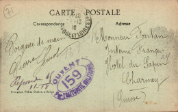 N°1327 W -cachet Censure -Ouvert 159- Par L'autorité Militaire- - 1. Weltkrieg 1914-1918