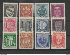 FRANCE 1941 Au Profit Du Secours National ARMOIRIES 1ère Série  N° YT 526/537/498  Neufs** Sans Charnière - Unused Stamps