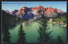 Cartolina Misurina, See Und Berge Im Abendrot  - Sonstige & Ohne Zuordnung