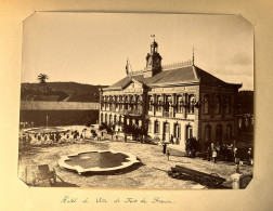 Fort De France Martinique * RARE * Place De L'hôtel De Ville * Grande Photo Albuminée Circa 1890/1910 24x18cm - Fort De France