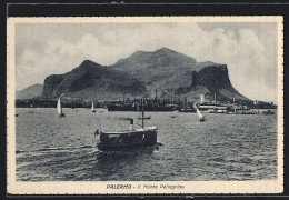 Cartolina Palermo, Il Monte Pellegrino, Umgeben Von Dampfern  - Palermo