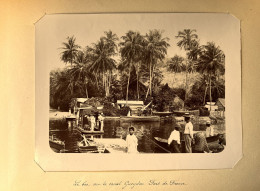 Fort De France Martinique * RARE * Le Bac Sur La Canal Gueydon * Grande Photo Albuminée Circa 1890/1910 24x18cm - Fort De France