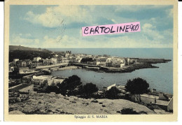 Puglia-lecce-s.maria Al Bagno Frazione Di Nardo Spiaggia Di S.maria Veduta Spiaggia Primi Anni 50 (v.retro) - Andere & Zonder Classificatie