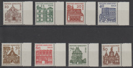 Berlin, 1964, Mi.Nr. 242-249 ** -  Ein Satz Mit Seitenrand Rechts "Deutsche Bauwerke Aus 12 Jahrhunderten (I)" - Nuevos