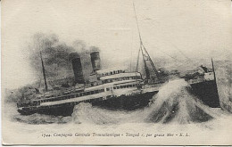 X124969 BATEAU PAQUEBOT TIMGAD DE LA COMPAGNIE GENERALE TRANSATLANTIQUE PAR GROSSE MER - Paquebots