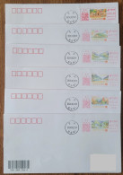 China Cover "Poetry Chongqing" Colored Postage Machine Stamped First Day Actual Delivery Seal (set Of 6 Pieces) - Briefe