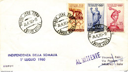 Olimpiadi Di Roma Lire 35 N. 889 + Complementari N. 885 + 887 Su Busta - 1946-60: Storia Postale