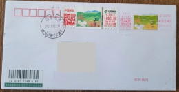 China Cover "Our Fields" (Urumqi) Postage Label First Day Registered And Actual Shipping Seal - Enveloppes