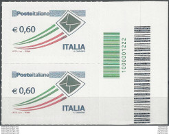 2009 Italia Lettera € 0,60 Busta Grigia Cb MNH Unif. 3154cb - Otros & Sin Clasificación