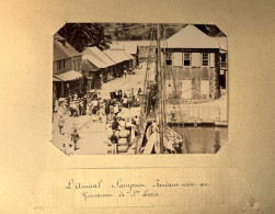 Ste Lucie * Amiral SAMPSON Rendant Visite Au Gouverneur * Grande Photo Albuminée Circa 1890/1910 15.5x12cm - Sainte-Lucie