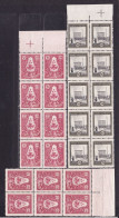 1933 Vaticano Vatican MEDAGLIONI 24 Valori In 3 Blocchi MNH**: 5 Cent (x 14) + 25 Cent (x 10) - Unused Stamps