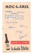 Facturette MOC-BARIL, Rosé De Loire, Double Fillette, De 1974 - Alimentaire