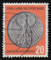 291V Deutsche Mark Mit PLF V Schwarzer Fleck Links Unten Am Bildrand, O 1958 - Variétés Et Curiosités