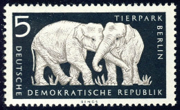 551 Tierpark 5 Pf Indische Elefanten ** - Ongebruikt