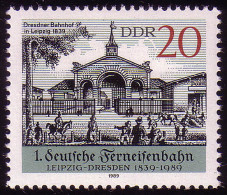 3239 Ferneisenbahn Leipzig-Dresden 20 Pf ** - Nuevos