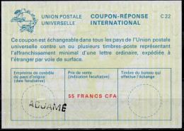 CÔTE D'IVOIRE IVORY COAST  La22A  55 FRANCS CFA  Int. Reply Coupon Reponse Antwortschein IRC IAS O ADJAMÉ - Ivory Coast (1960-...)