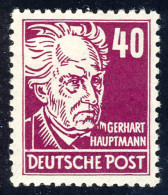 336 Gerhard Hauptmann 40 Pf ** - Unused Stamps