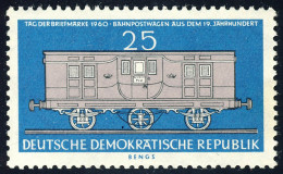 790 Tag Der Briefmarke Bahnpostwagen 25 Pf ** - Nuovi