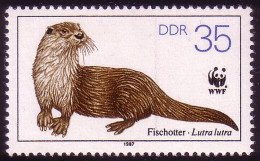 3109 Tierschutz 1987 Fischotter 35 Pf ** - Nuevos