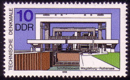 3204 Technische Denkmäler Schiffshebewerk 10 Pf 1988 IV  ** - Unused Stamps