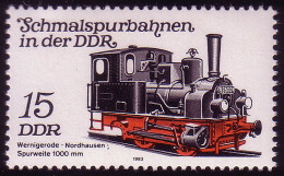 2792 Schmalspurbahnen 15 Pf 1983 Lokomotive ** Postfrisch - Neufs