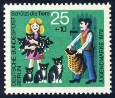 419 Tierschutz 25+10 Pf Katzen ** - Unused Stamps