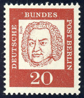 204 Bedeutende Deutsche 20 Pf  Johann Sebastian Bach ** - Unused Stamps
