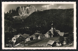 Cartolina Tiers, Ortsansicht Mit Rosengarten Aus Der Vogelschau  - Other & Unclassified