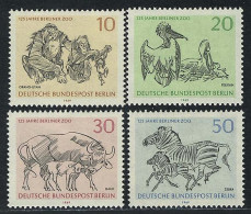 338-341 Berliner Zoo (Orang Utan, Pelikan, Zebra, Gaur) Aus Block 2, Satz ** - Ongebruikt