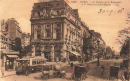 FRANCE - Paris - Le Théâtre De La Renaissance Et Le Boulevard Saint Martin - Animé - Carte Postale Ancienne - Tour Eiffel