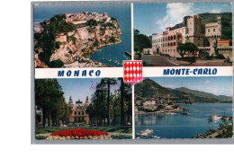 MONACO - MONTE CARLO - Vue Generale Multivue Tampon Au Dos Carte Vierge - Monte-Carlo