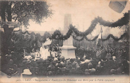 LAIZ (Ain) - Inauguration Et Bénédiction Du Monument Aux Morts Pour La Patrie - Guerre 1914-1918 - Ecrit (2 Scans) - Ohne Zuordnung