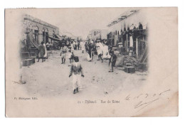 DJIBOUTI - 1906 - Rue De Rome - Animée - Cachet Et Timbre COTE FRANCAISE DES SOMALIS - Djibouti