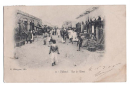 DJIBOUTI - 1906 - Rue De Rome - Animée - Cachet Et Timbre COTE FRANCAISE DES SOMALIS - Dschibuti