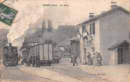 LHUIS (Ain) - La Gare Avec Train - Voyagé (2 Scans) Clément Carron à Billieu Par Belley - Unclassified