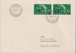 1949 Schweiz  UPU Zum:CH 294, Mi:CH 522, Weltkugel Symbol, Stempel: CONFÉRENCE INTERNAT.DU TRAVVAIL, GENÉVE - WPV (Weltpostverein)