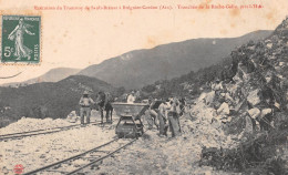 LHUIS (Ain) - Exécution Du Tramway De Sault-Brénaz à Brégnier-Cordon, Tranchée De La Roche-Gallu - Voyagé 1908 (2 Scans) - Unclassified