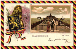 BLANKENBERGE / LITHO KAART DE PIER  1906 - Blankenberge