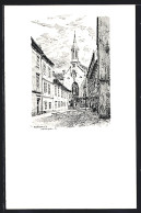 Künstler-AK Sopron, Blick Auf Die Ursulinerkirche  - Hongrie