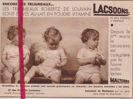 Pub Reclame - Lacsoons Rotselaar, Louvain - Trijumeaux Robertz - Orig. Knipsel Coupure Tijdschrift Magazine - 1937 - Ohne Zuordnung