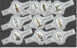 Reeks   397  Microscoop 1-10  ,10  Stuks Compleet   , Sigarenbanden Vitolas , Etiquette - Cigar Bands